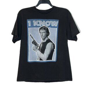 Star Wars Men's Graphic "I KNOW" Han Solo T-Shirt Size Large/Black/Short Sleeve
